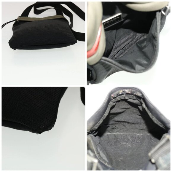PRADA Shoulder Bag Hand Bag Leather Nylon 3Set Black Gray Auth am4509 - Picture 13 of 15